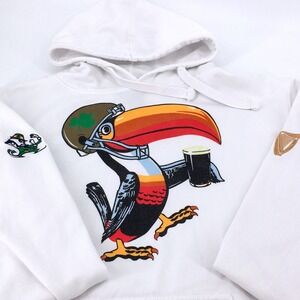 Notre Dame Fighting Irish Guinness Toucan Graphic Hoodie Sweatshirt White Large